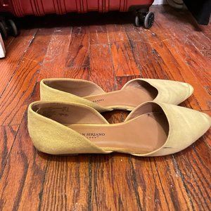 Yellow Suede Ballet Flats
